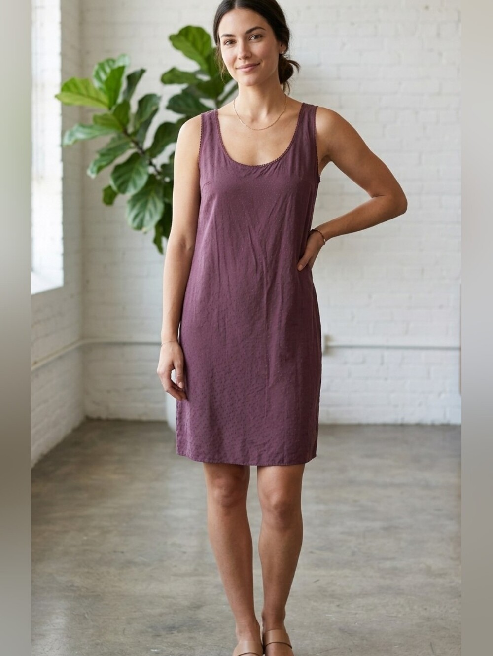 BOSS Hugo Boss Purple Silk Blend Sleeveless Shift Dress Size US 10
